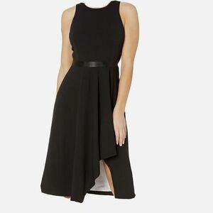 Calvin Klein Black Sleeveless Midi Fit-and-Flare Dress